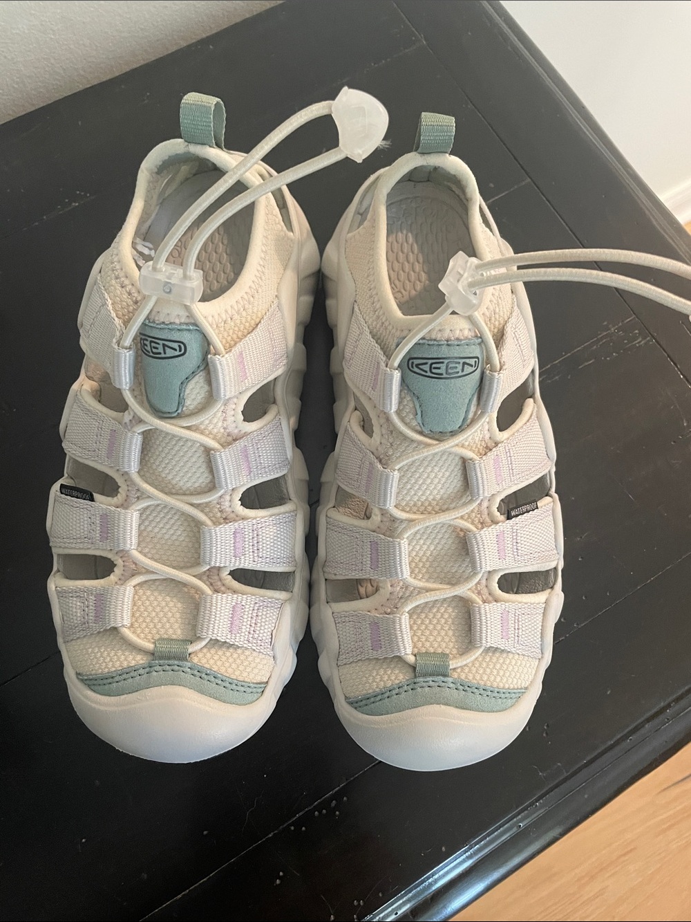 Keen Cream and Mint Green Closed-Toe Sandals